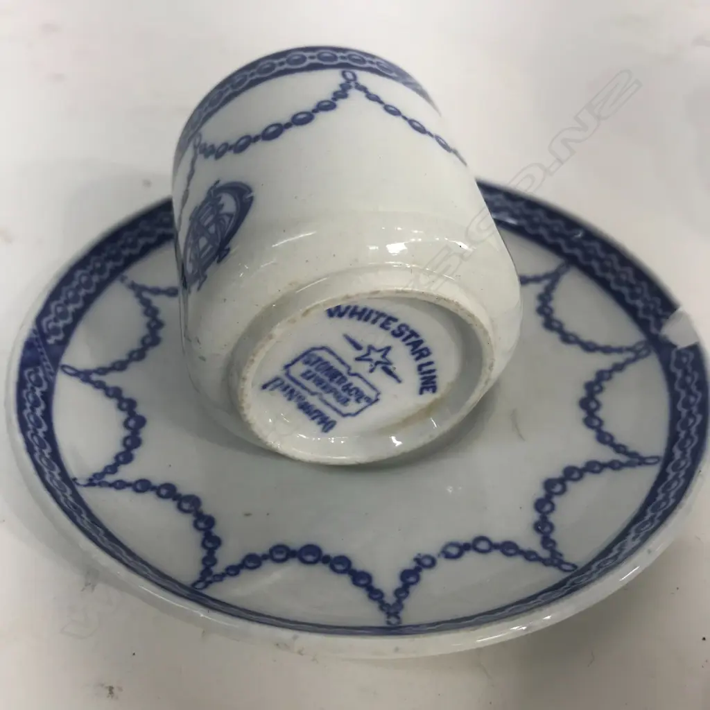 6 PIECES of WHITE STAR LINE (S.S. TITANIC) CHINA... Image 1++