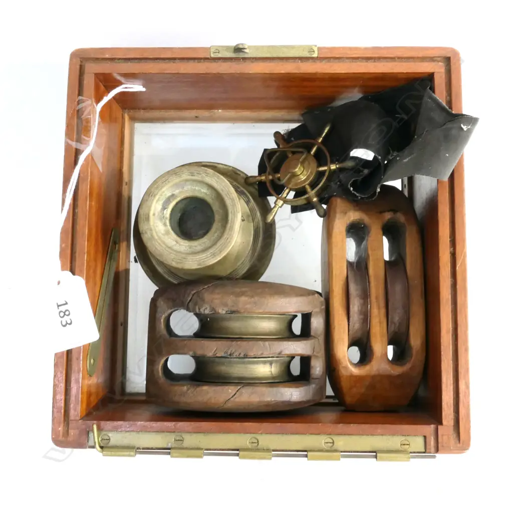 DECK CHRONOMETER LID ONLY w 2 SMALL WOODEN SINGLE SHEAVE YACHT'S BLOCKS, PLUS ODDS Image 1++