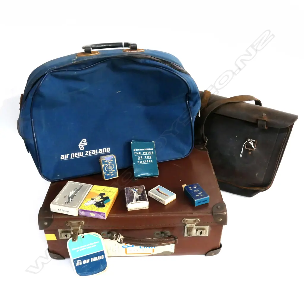 SETS OF PLAYING CARDS (ONE w FLYING BOAT); AIR NZ SATCHEL & SUITCASE Image 1++