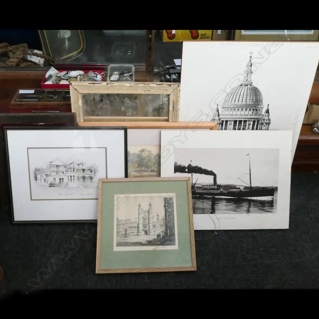 ASST FRAMED & UNFRAMED PRINTS, W/Cs, ENGRAVINGS, ETC Image 1++