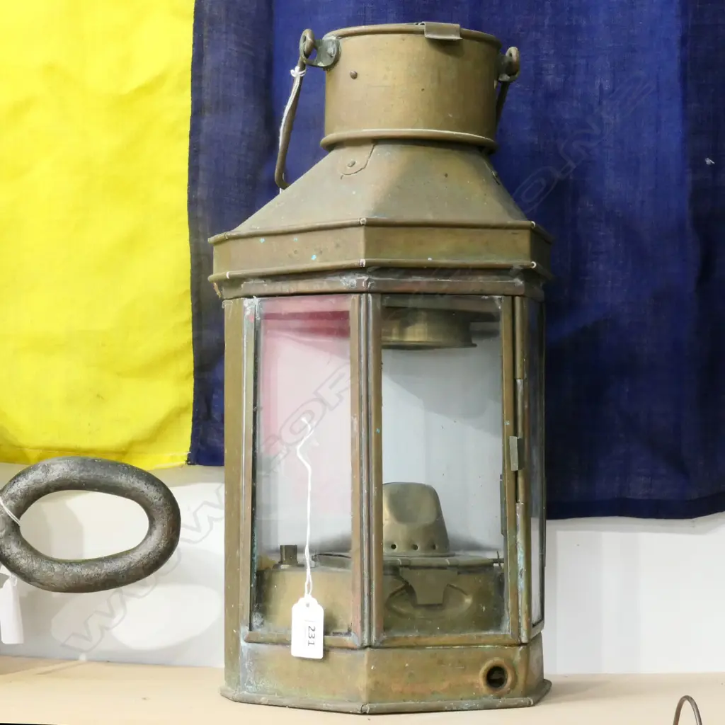 (M28) BRASS MARINE LAMP. KERO “ HOLDER & STROUD, SYDNEY” H.400mm Image 1++
