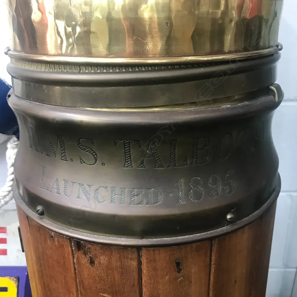 SHIPS COMPASS BINNACLE on TEAK BASE. by J. WHITE GLASGOW. H.1000mm Image 1++