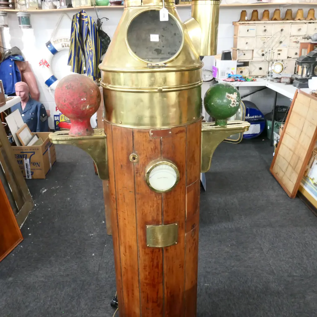 GOOD SHIPS BINNACLE COMPASS w HENRY BROWN & SON SESTREL COMPASS Image 1++