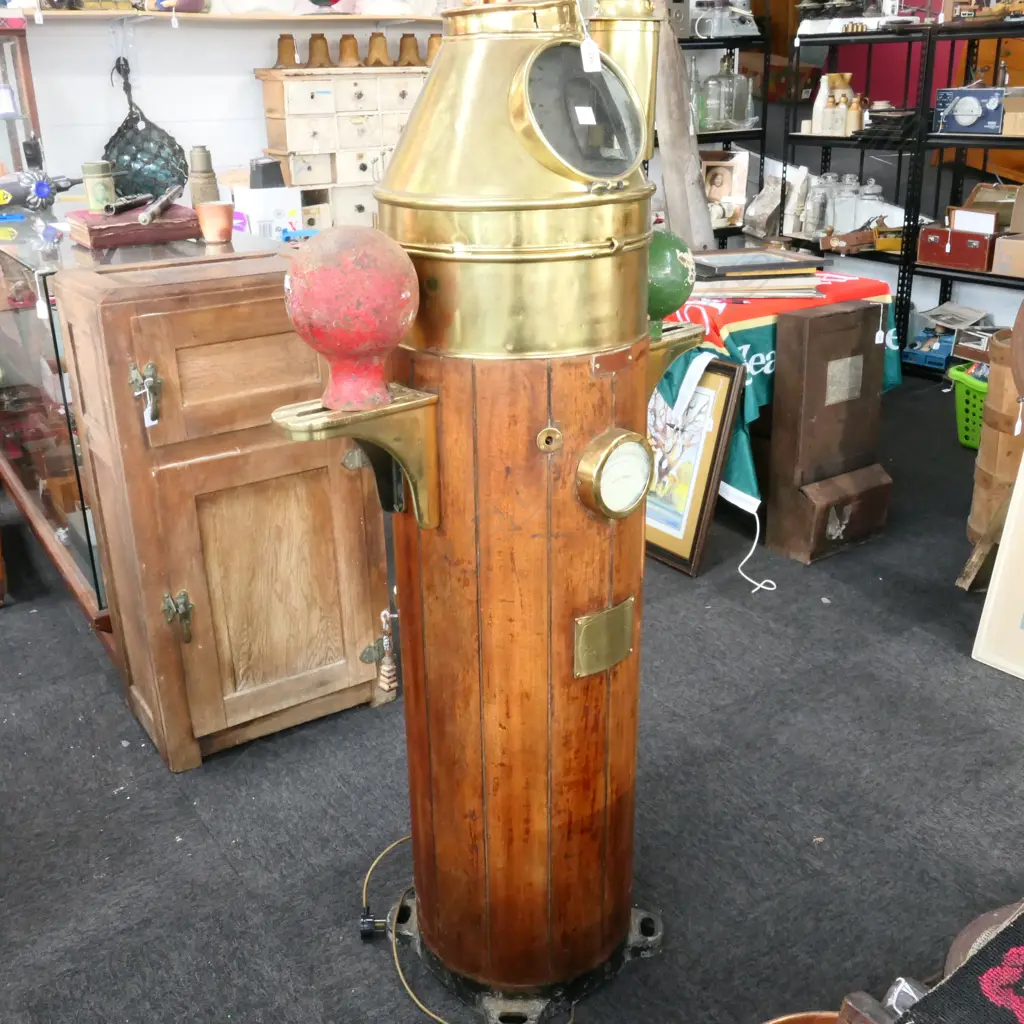 GOOD SHIPS BINNACLE COMPASS w HENRY BROWN & SON SESTREL COMPASS Image 1++