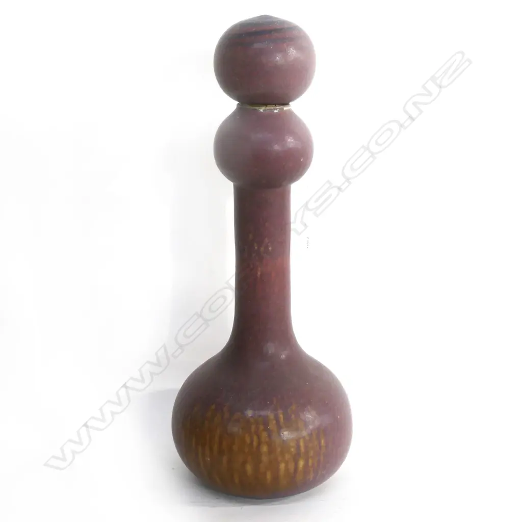 ANNEKE BOREN POTTERY BOTTLE VASE w BALL STOPPER. H.480mm Image 1++