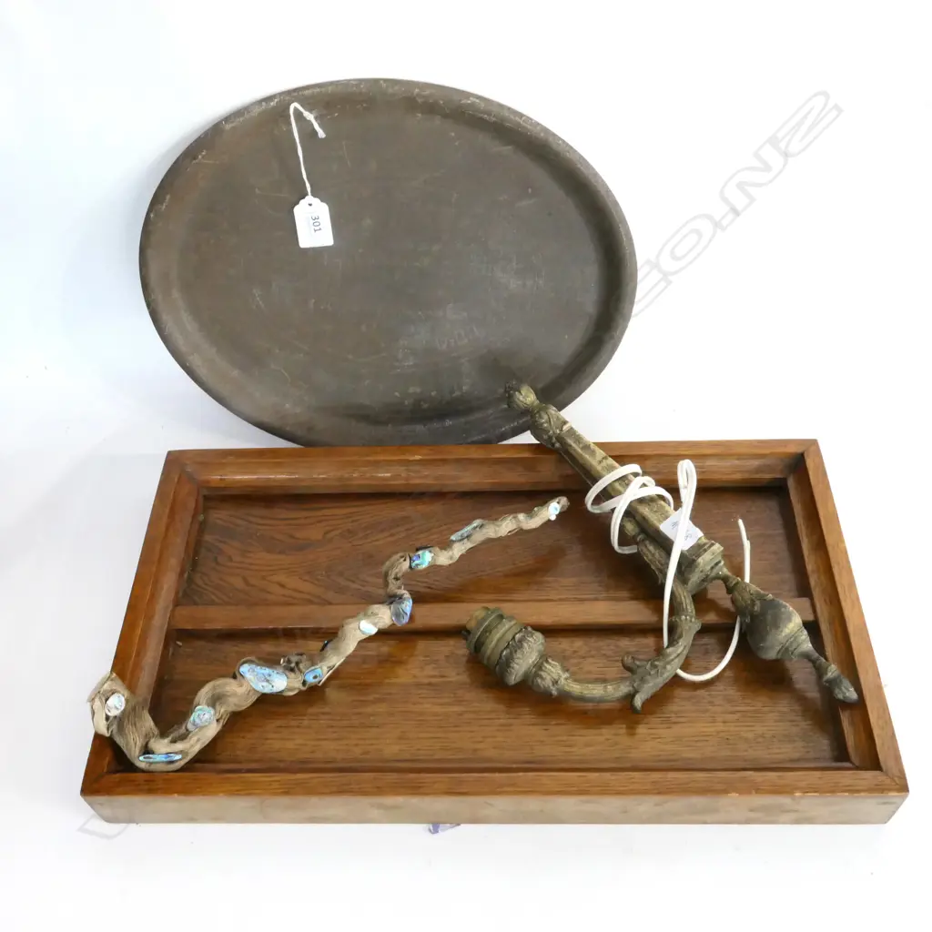 (M78) WALL LIGHT FITTING, WOODEN HYMN BOARD W.460mm, S.BRYERS GENERAL STORE CLEVEDON ADVERTISING TRAY Image 1++