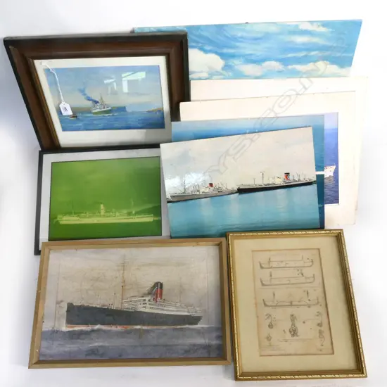 FRAMED & UNFRAMED NAUTICAL PHOTOS, OIL PAINTINGS, ETC. W.400mm