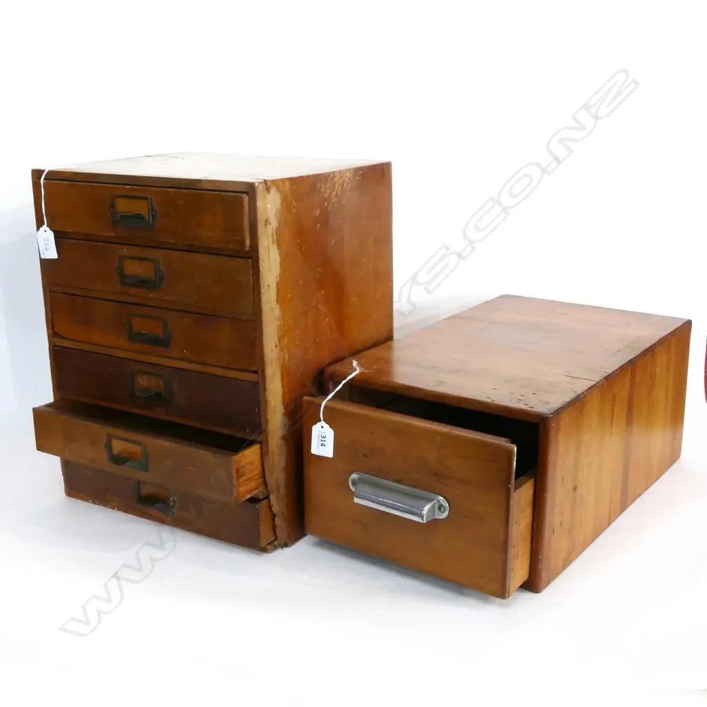 WOODEN 6 DRAWER FILER. H.390mm Image 1++