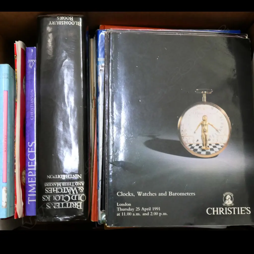 BOX - ASST HOROLOGY BOOKS, CATALOGUES, ETC. Image 1++