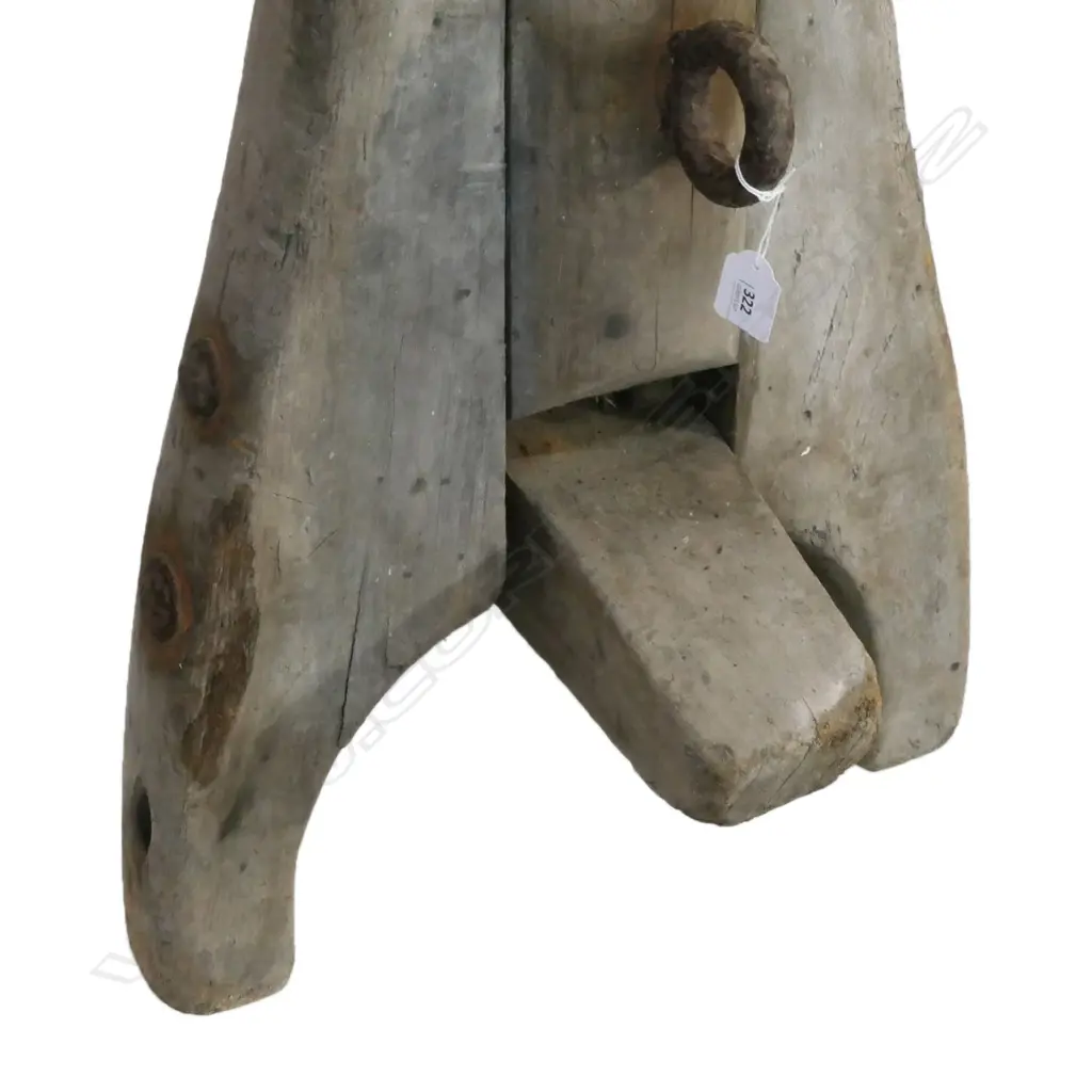 (M43) PIECE OF BOOM w GOOSENECH JOINT FROM A COASTAL SHIP. L.1800mm Image 1++