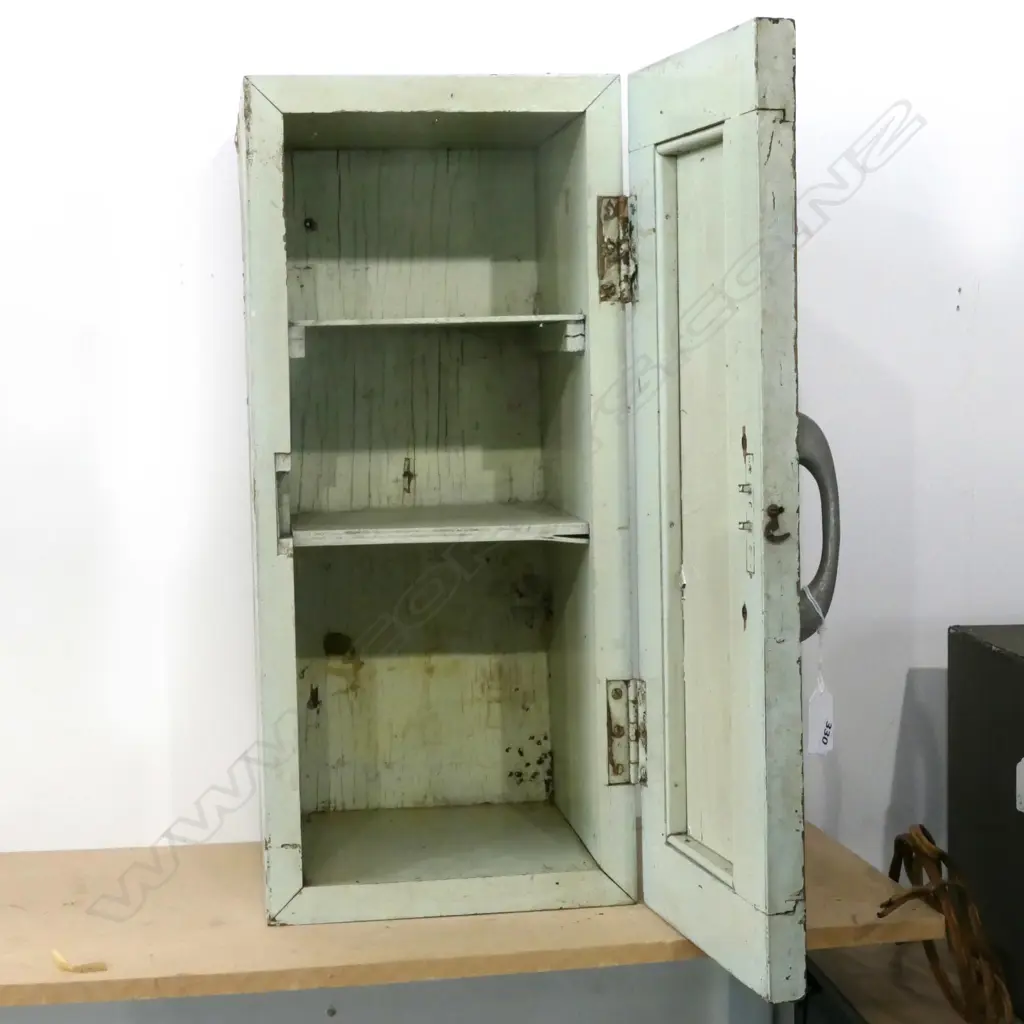 DISTRESSED PAINTED 'FIRST AID' CABINET. H.500mm Image 1++