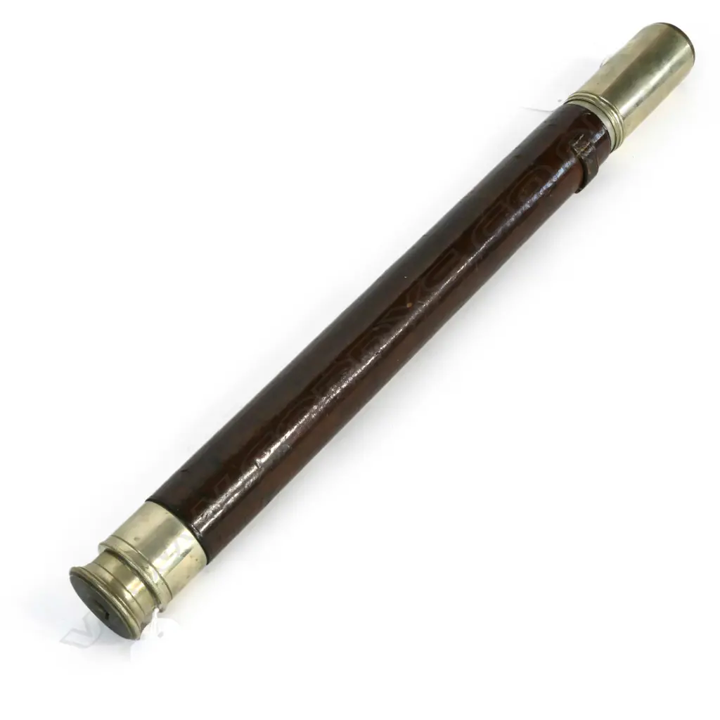 (M8) NICKEL PLATED TELESCOPE, SINGLE DRAW, MADE BY OTTWAY, LONDON. 5001. BROAD ARROW MARKED. L.460mm Image 1++