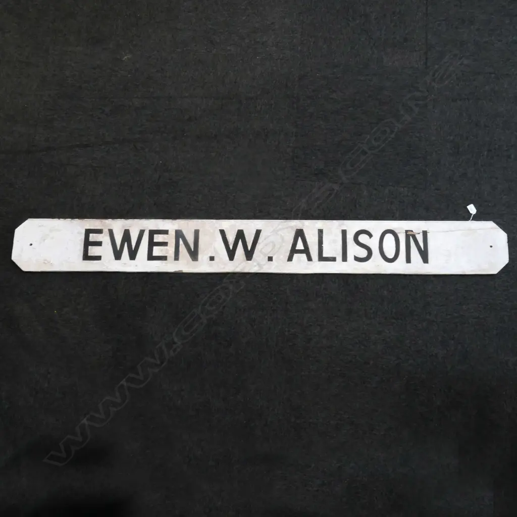 NAME PLATE FROM THE VEHICLE FERRY 'EWEN W. ALISON'  L.1790mm... Image 1++
