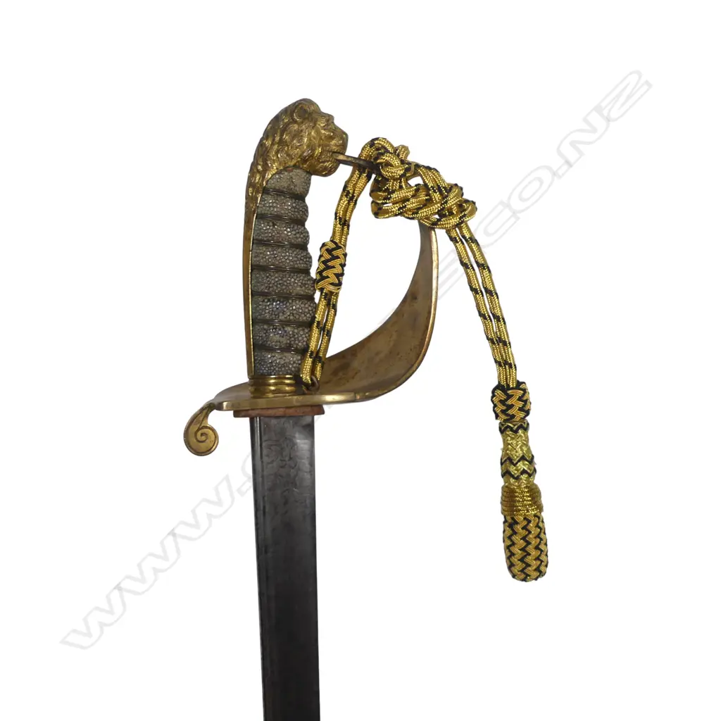1827 Pattern British Naval Officers Sword with 30½" pipe back blade with quill point, Image 1++