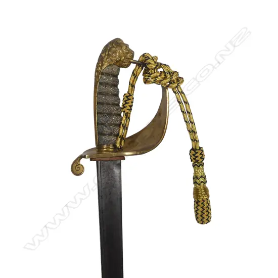 1827 Pattern British Naval Officers Sword with 30½" pipe back blade with quill point,