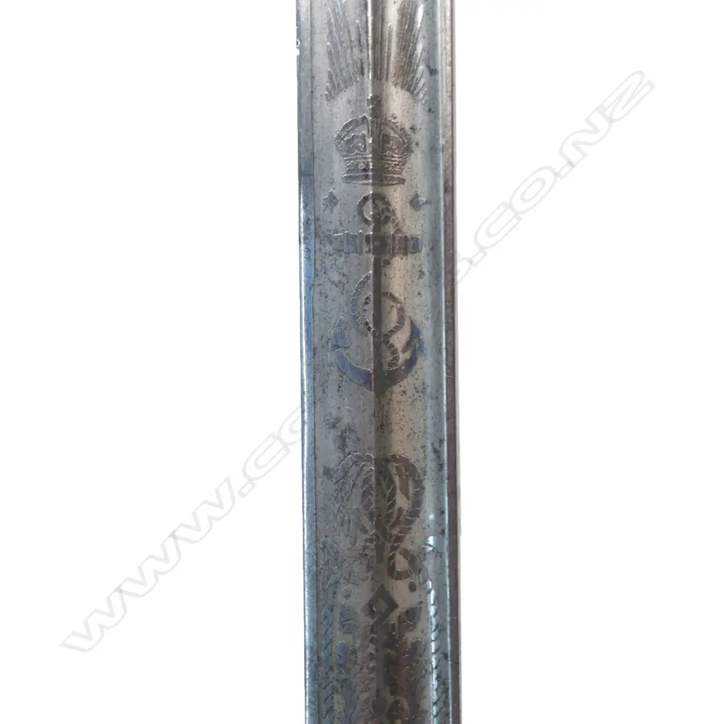 British Naval 1827–46 Pattern Sword. By Wilkinson Sword, London (By Appointment to the Late King George VI) also marked 'Made in England'. Image 1++
