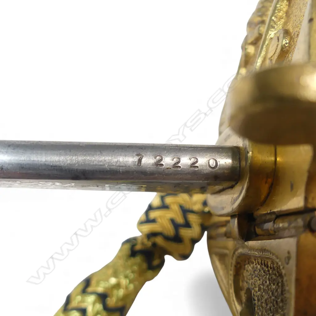 British Naval 1827–46 Pattern Sword. By Wilkinson Sword, London (By Appointment to the Late King George VI) also marked 'Made in England'. Image 1++