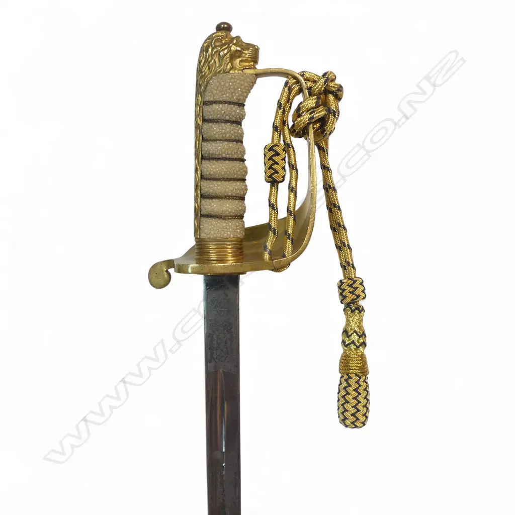 British Naval 1827–46 Pattern Sword. By Wilkinson Sword, London (By Appointment to the Late King George VI) also marked 'Made in England'. Image 1++