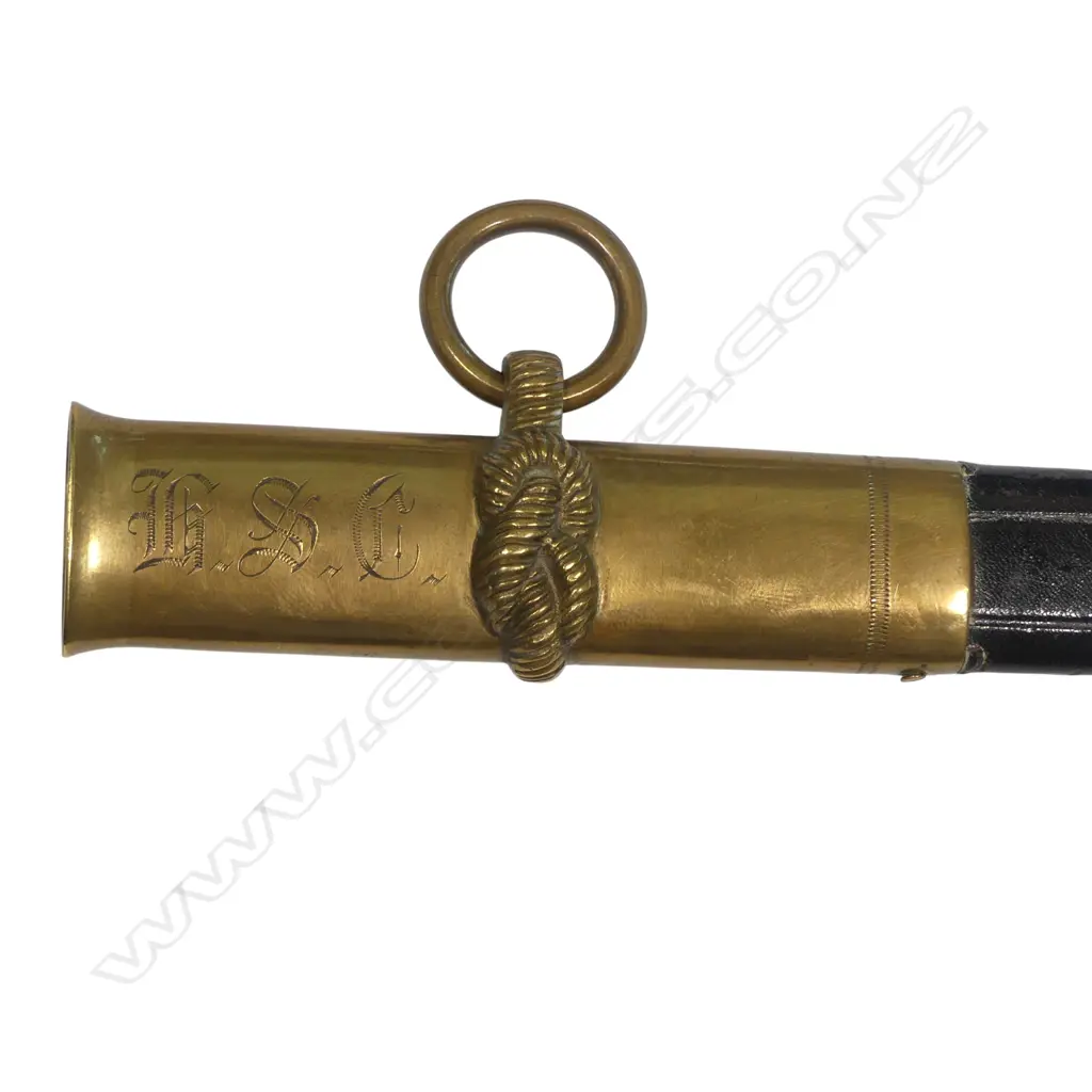 20thC U.S. Model 1852  Naval Officer’s Dress Sword with owner's name etched to blade, Image 1++