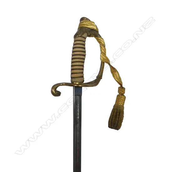 20thC U.S. Model 1852  Naval Officer’s Dress Sword with owner's name etched to blade,