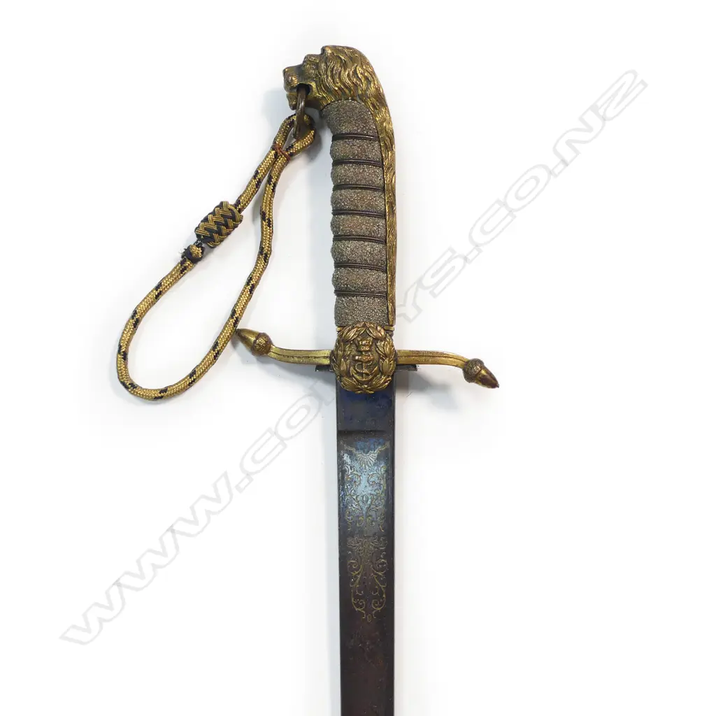 British Navy Midshipmans Dirk Pattern 1891 marked 'E(dward) Thurkle Soho London' who traded from this address between 1876–1899, Image 1++