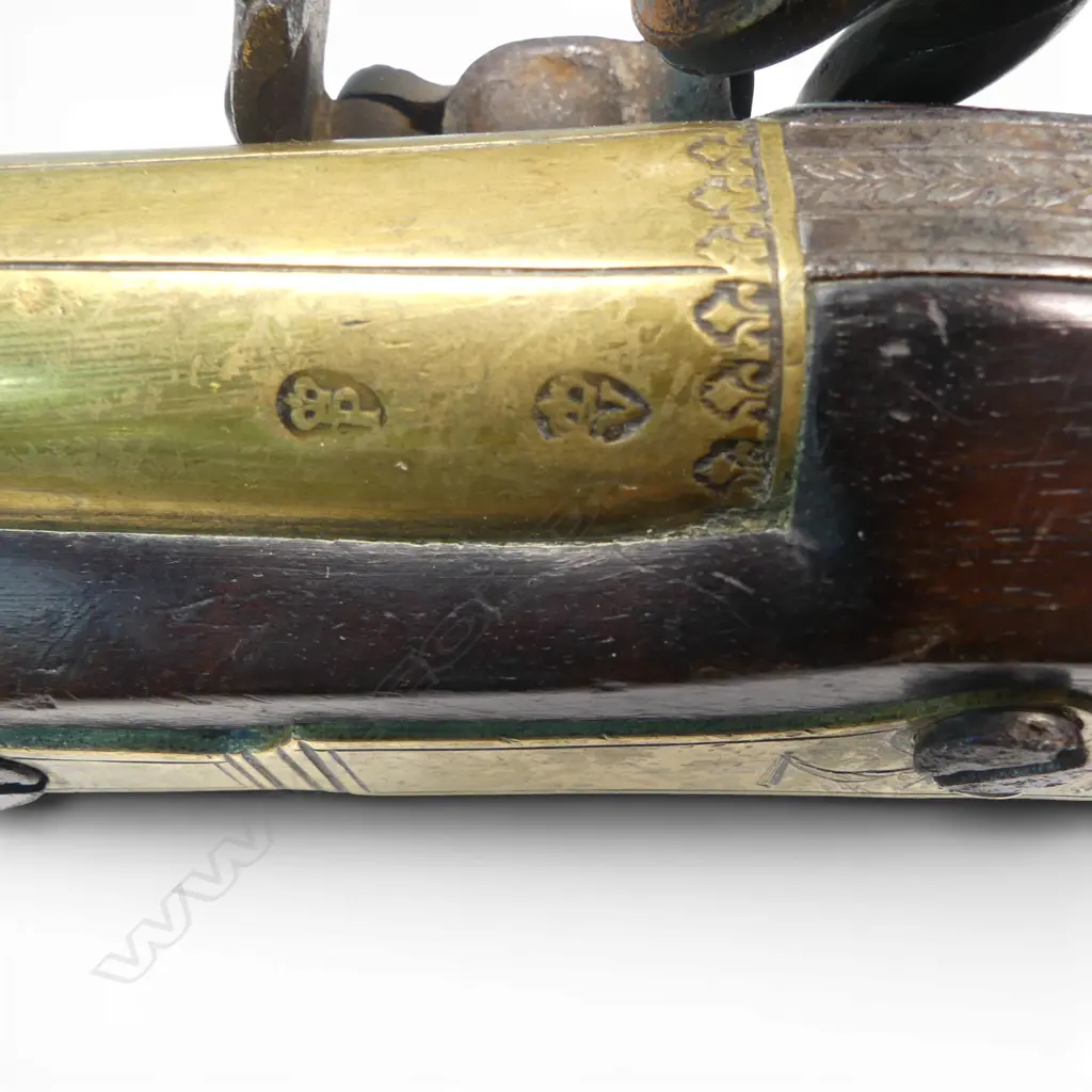 A Good Brass Barrel Flintlock Pistol by Theophilus Richards circa 1799-1825, Image 1++