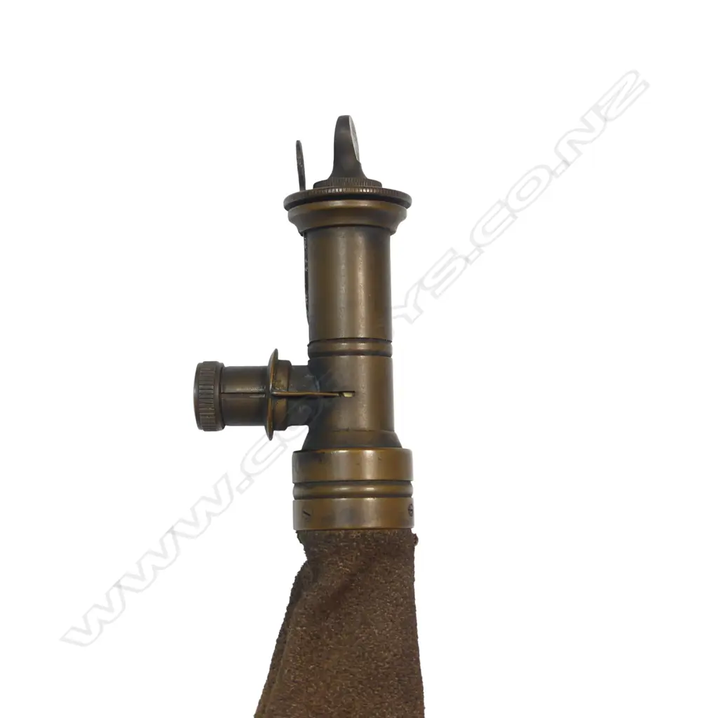 Suede leather bag shape shot flask with Irish charger head to dispense  L.300mm Image 1++