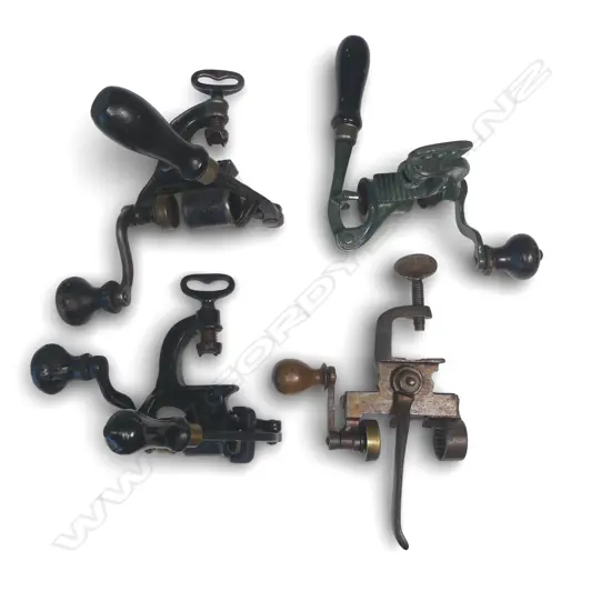 Four various shotgun shell reloading presses