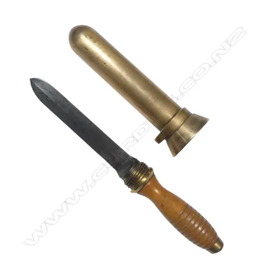 WWII U.S. Navy Standard Diver's Knife. Mk V. by Bomar Corporation, Pittsburgh, PA with scabbard