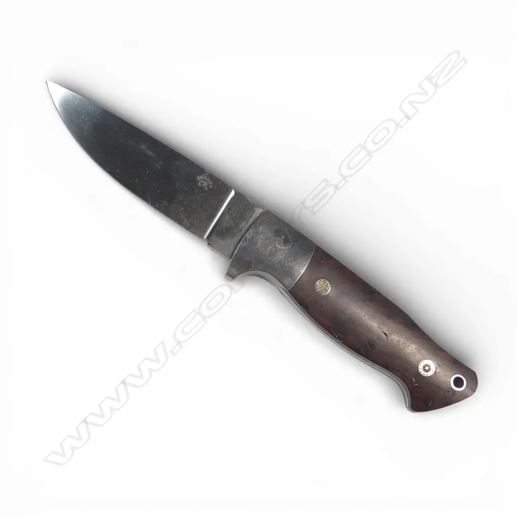 Hunting Knife by Bill Reddiex (NZ) with cocobolo hardwood scales, Image 1++