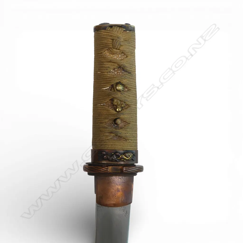 Japanese Tanto Blade of hirazukuri (flat side type) apparently signed Kabe Shige. Image 1++