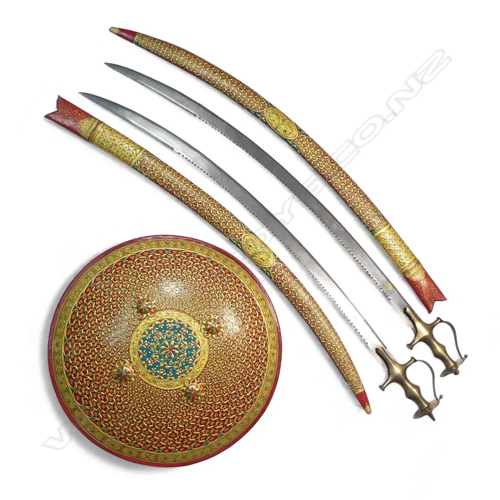 Two Tulwar Swords and matching Dahl Shield from the Punjab Region - India, Image 1++