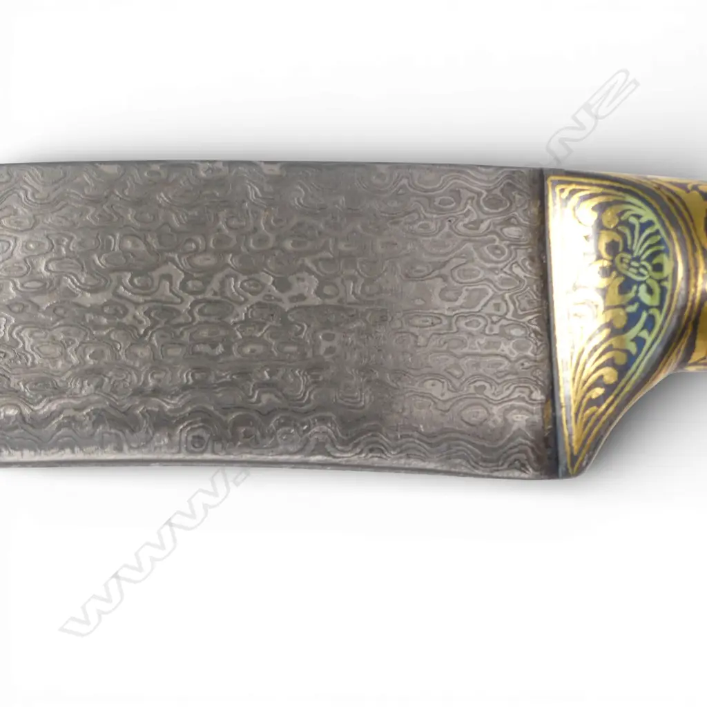 Indo-Persian Pesh Kabz Dagger with 8½" slightly recurved Damascus (wootz) blade, Image 1++