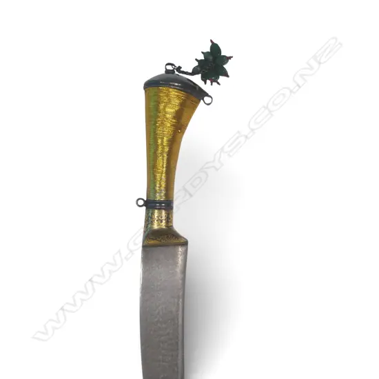 Indo-Persian Pesh Kabz Dagger with 8½" slightly recurved Damascus (wootz) blade,