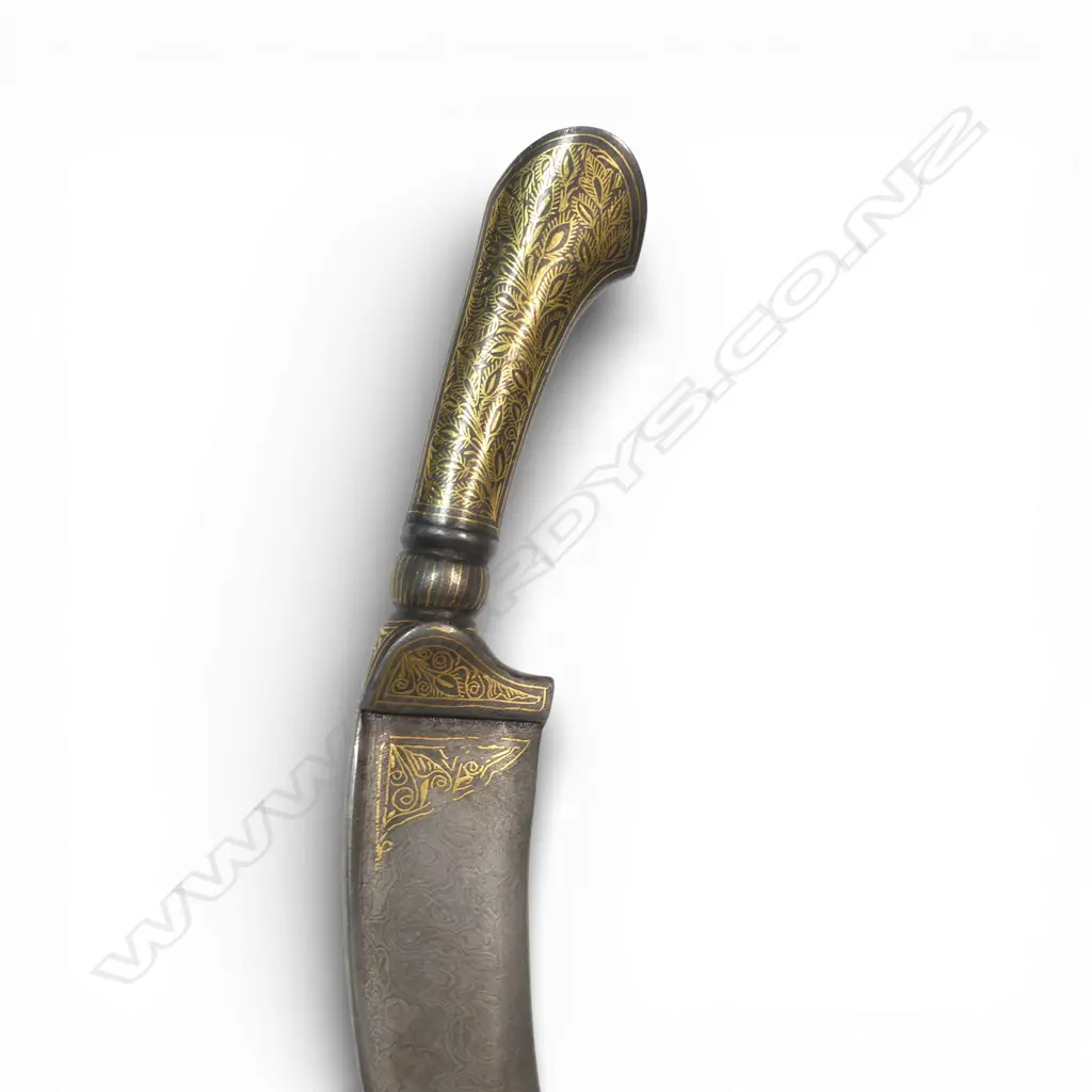 Indo-Persian Pesh Kabz Dagger with forward weighted 8½" recurve Damascus  (wootz) blade, Image 1++