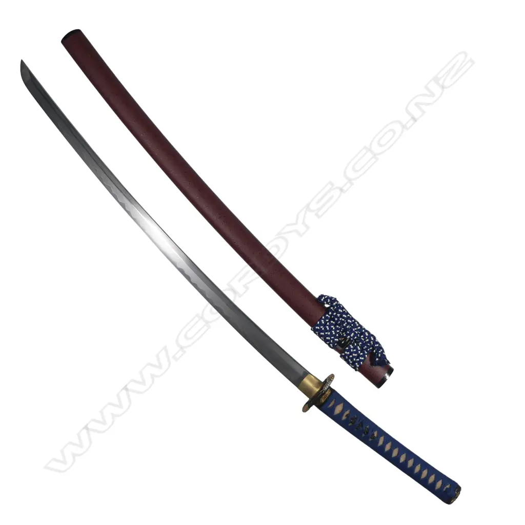 Contemporary Katana sword by Zeng with traditional forged 29 inch blade with o-notare hamon, Image 1++