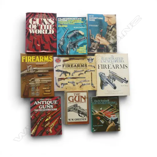 Nine firearm and gunsmithing reference/guide books,