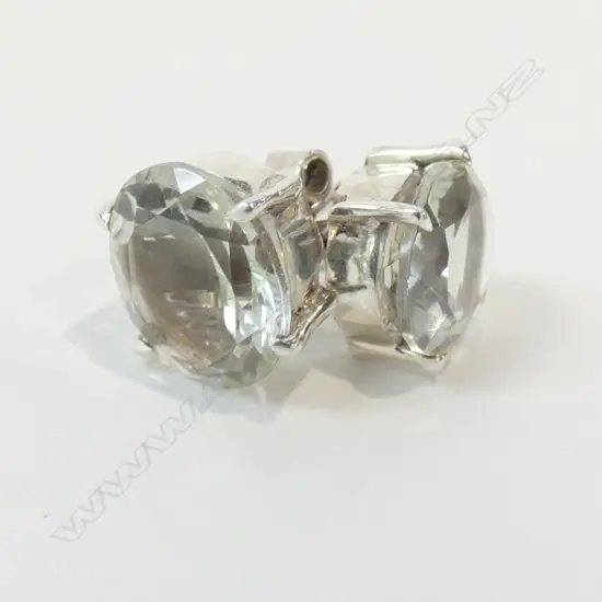 GREEN AMETHYST & 925 SILVER EARRINGS