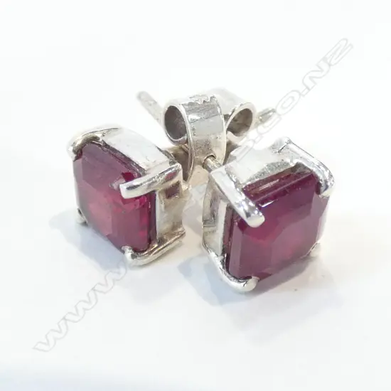 RUBY & 925 SILVER EARRINGS