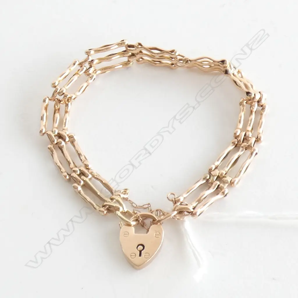 9CT ROSE GOLD GATE BRACELET 11.4 gms Image 1++