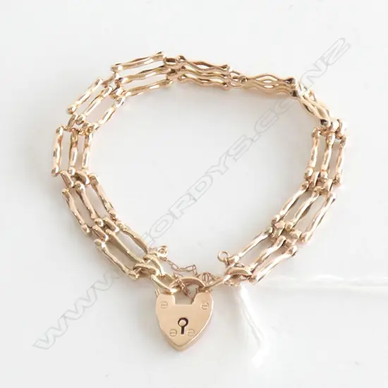9CT ROSE GOLD GATE BRACELET 11.4 gms