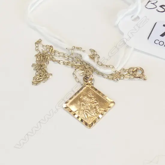 FINE GOLD CHAIN & RELIGIOUS PENDANT 1.1 grams