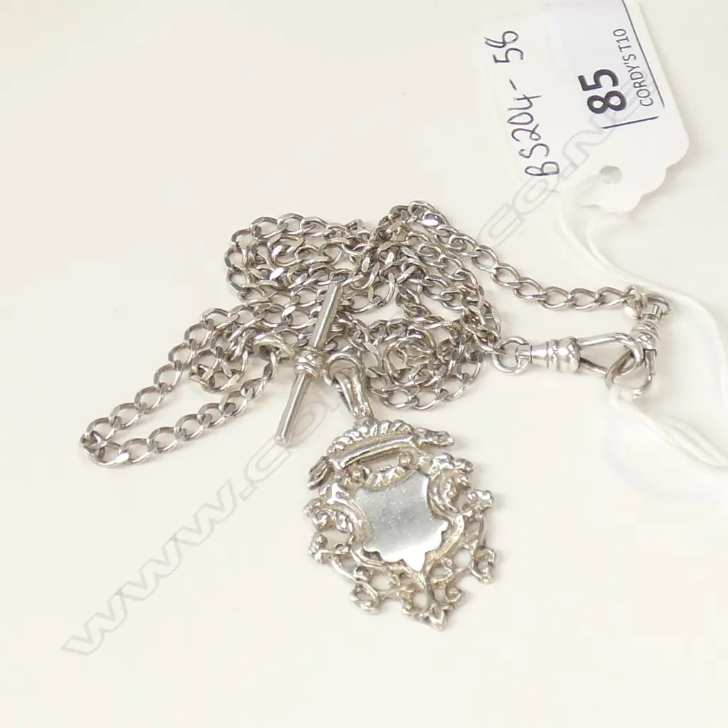 STG SILVER FOB CHAIN & MEDALLION  15GMS  Image 1++