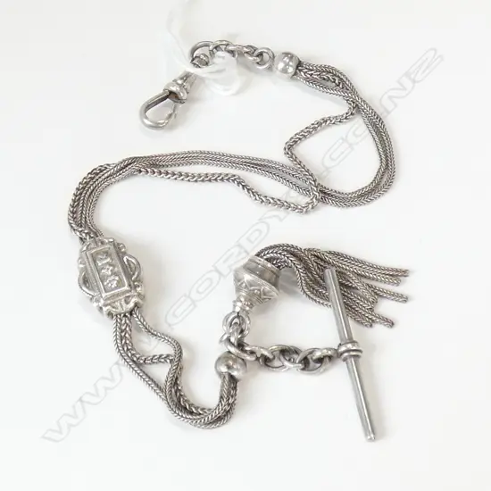 SILVER 3 STRAND FOB CHAIN W TASSLES 