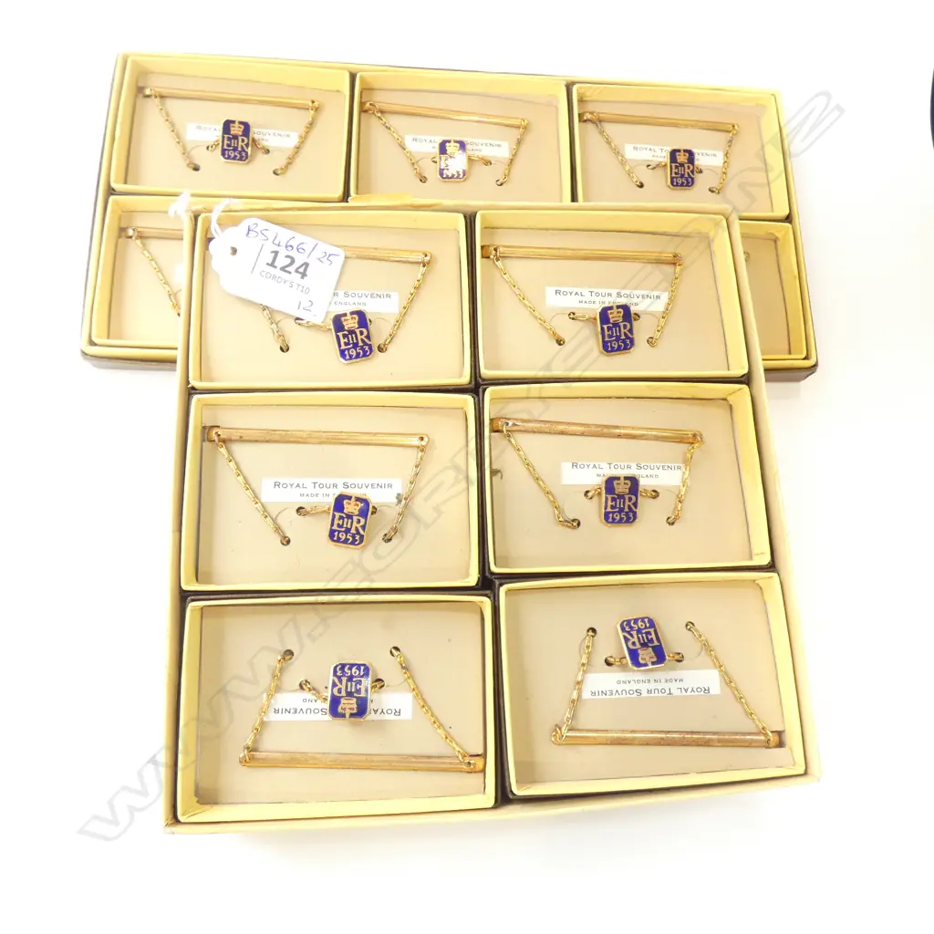 12 ROYAL TOUR 1953 SOUVENIR PINS Image 1++