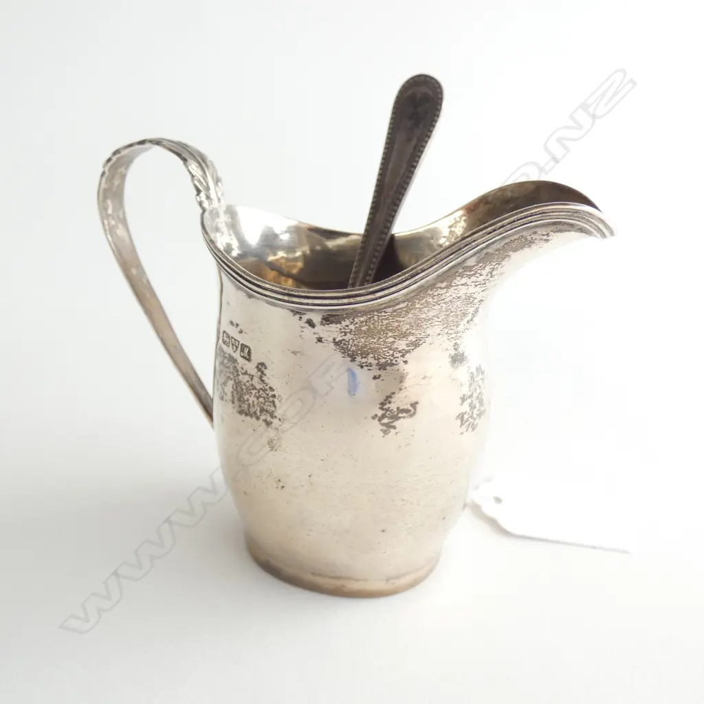 STG SILVER CREAM JUG CHESTER 1912 + STG FORK 74 GRAMS Image 1++