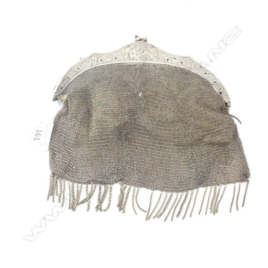 SILVER MESH PURSE C1910 Image 1++
