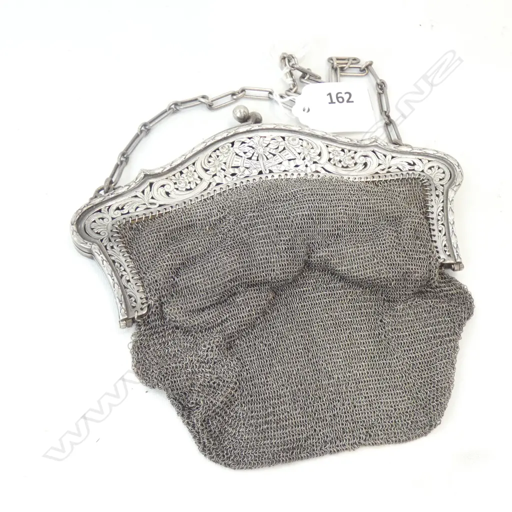 SILVER MESH PURSE C1910 Image 1++