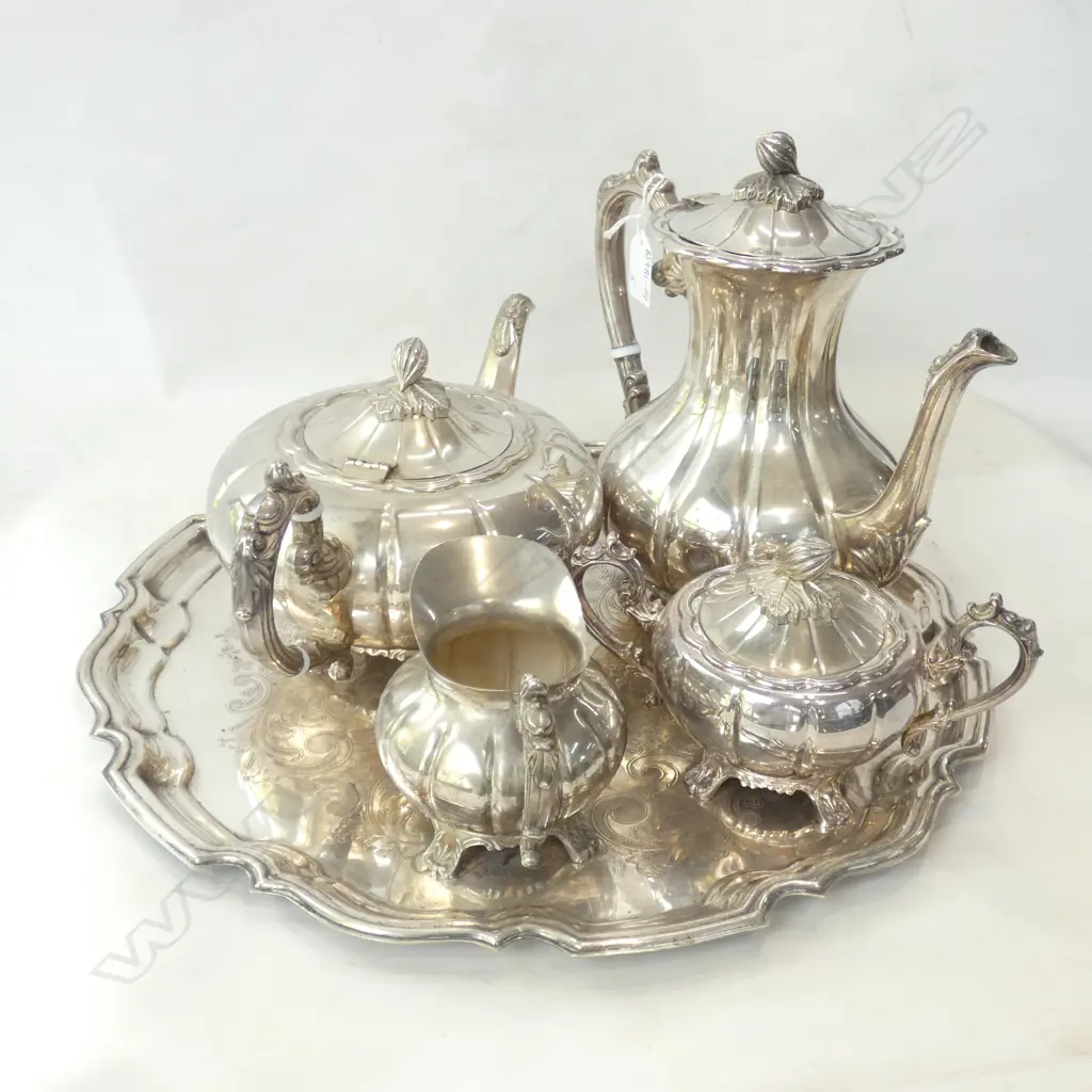 EPNS TEA SET ON TRAY Image 1++