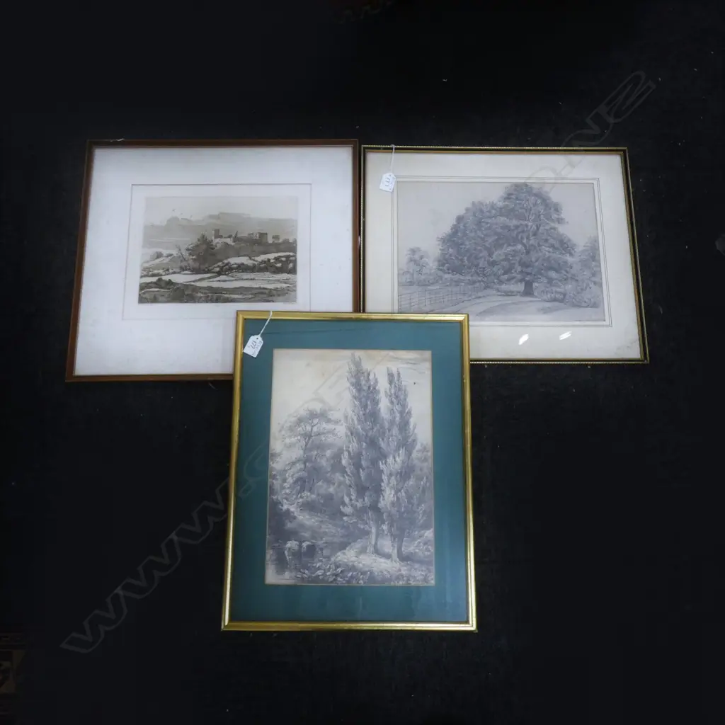 CLAUDE LORRAIN LITHO & 2 19THC DRAWINGS Image 1++